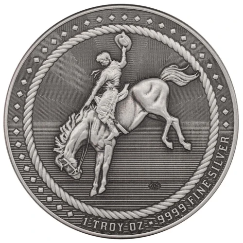 1 oz Cowboy - Buffalo Privy Antique Silver Round (2)
