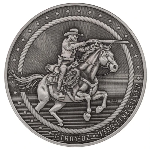 1 oz Cowboy - Rifleman Antique Silver Round (3)