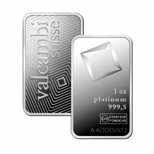 1oz Valcambi Minted Platinum Bar