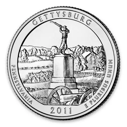2011 America the Beautiful 5oz Silver - Gettysburg National Military Park, PA Missing some/all OGP