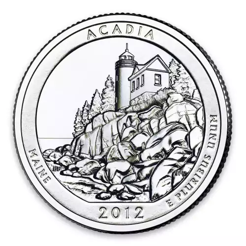 2012 America the Beautiful 5oz Silver - Acadia National Park, ME NGC MS-70