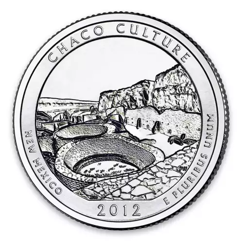 2012 America the Beautiful 5oz Silver - Chaco Culture National Historical Park, NM with OGP