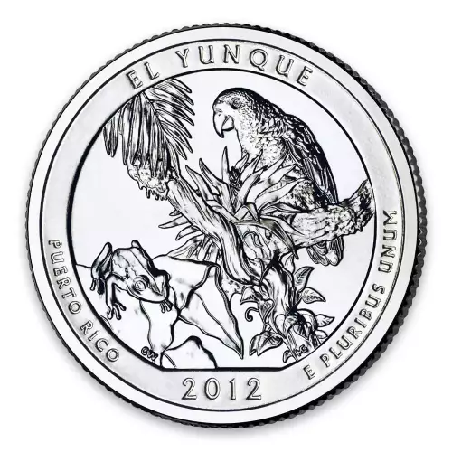 2012 America the Beautiful 5oz Silver - El Yunque National Forest, Puerto Rico with OGP