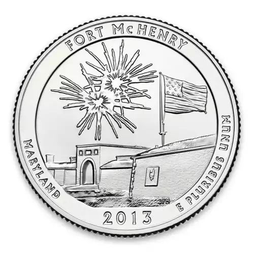 2013 America the Beautiful 5oz Silver - Fort McHenry National Monument, MD Missing some/all OGP