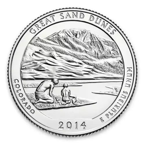 2014 America the Beautiful 5oz Silver - Great Sand Dunes National Park and Preserve, CO Missing some/all OGP