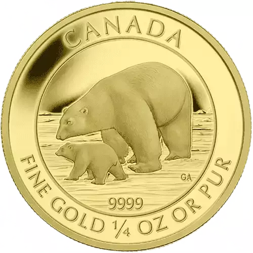 2015 1/4 oz Canadian Gold Polar Bear & Cub (2)
