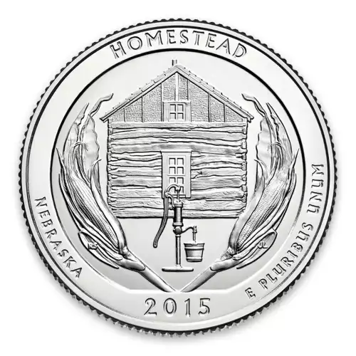 2015 America the Beautiful 5oz Silver - Homestead National Monument of America, NE Missing some/all OGP