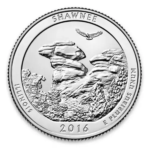 2016 America the Beautiful 5oz Silver - Shawnee National Forest, IL with OGP