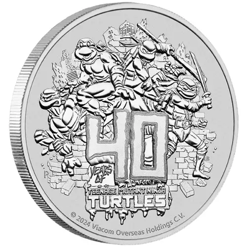 2024 1 oz Tuvalu Silver 40th Anniversary  Teenage Mutant Ninja Turtles Coin (2)