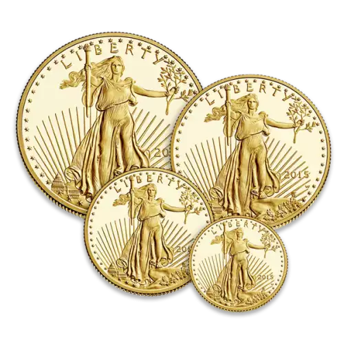 Four Coin Set - 1/10, 1/4, 1/2, 1 oz Gold Eagles Proof - Original Govt Packaging (2)