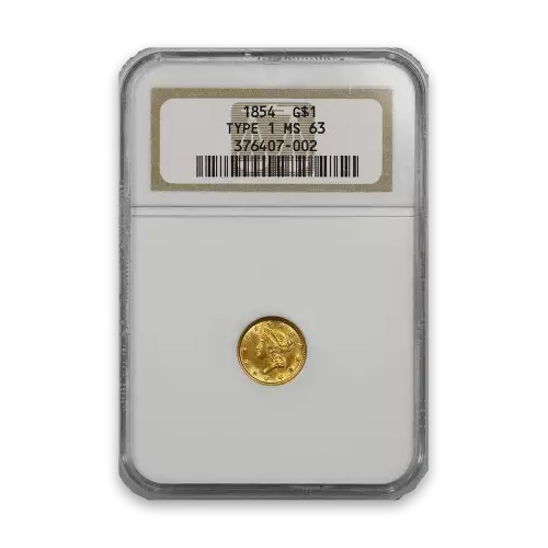 Gold Dollar (1849 - 1889) - PCGS - MS63