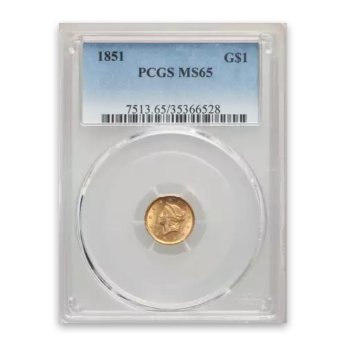 Gold Dollar (1849 - 1889) - PCGS - MS65