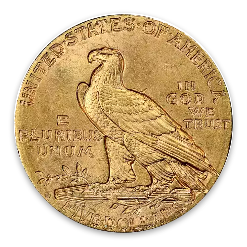 Indian $5 (1908 - 1929) - AU
