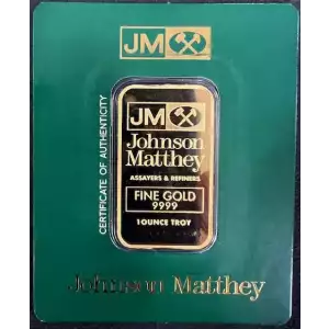 JM - 1 oz .9999 Gold Bar