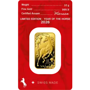 10g Heraeus Minted Gold Bar - Year of The Horse (2)
