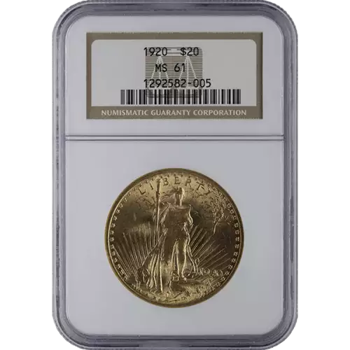 St. Gaudens $20 (1907 – 1933)  - MS61 - PCGS / NGC