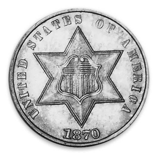Three Cents (1851 - 1873) Silver - AU